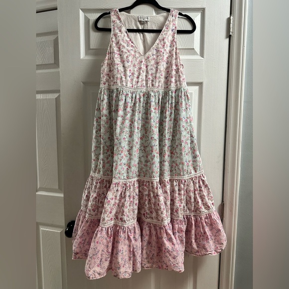 Love Shack Fancy Floral Midi Dress Size Medium - Picture 3 of 12